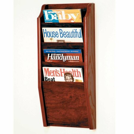 LATESTLUXURY Cascade 4 Pocket Magazine Rack - Black & Mahogany LA3939477